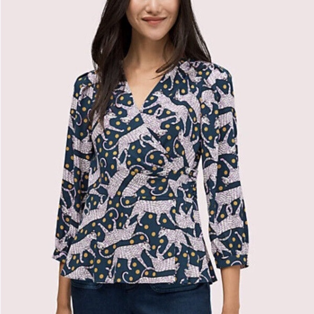 Kate Spade Women's Panther Print Blouse